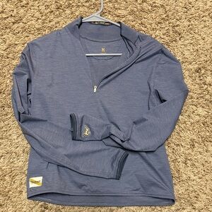 Tracksmith Heather Navy Quarter-Zip Long Sleeve Session Top